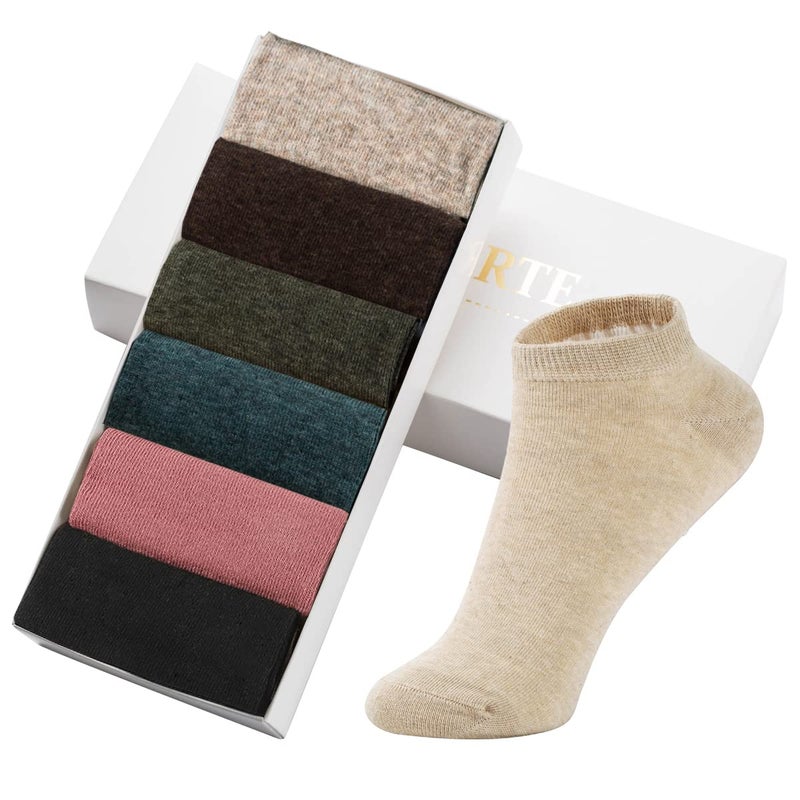 MAGIARTE Womens Ankle Socks Soft Pure Cotton Low Cut Athletic Casual Mutil Color No Show Socks for Women 6-Pack (color#07M) - Image 5